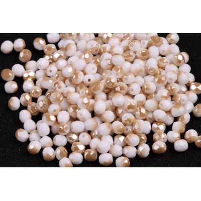 Fire Polished Beads 3mm White Beige 02020/23501 | Czech Glass