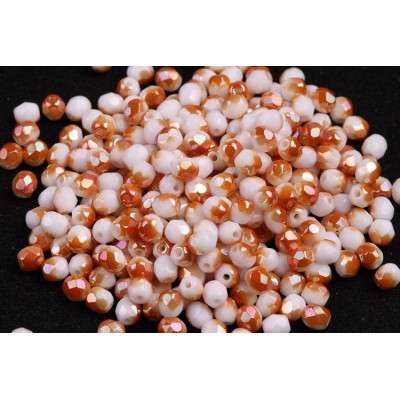 Fire Polished Beads 3mm White Apricot 02020/29121 | Rutkovsky