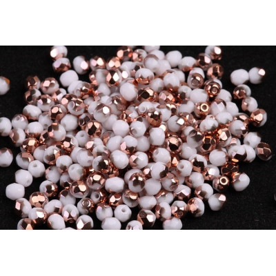 Fire Polished Beads 3mm White Gold Capri 02020/27101 | Czech Glass