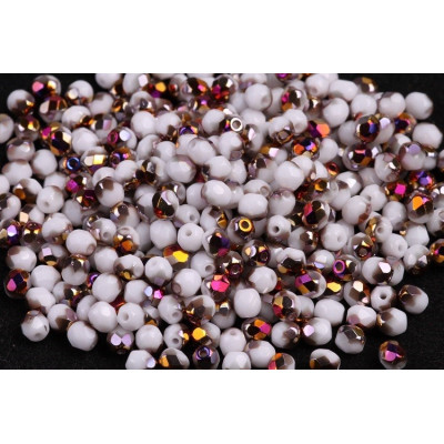 Fire Polished Beads 3mm White Sliperit 02020/29500 | Czech Glass