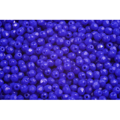 Fire Polished Beads 3mm Opaque Blue 33050 | Czech Glass Beads
