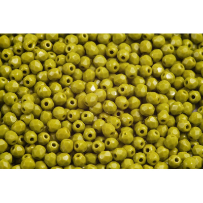 Fire Polished Beads 3mm Opaque Olive 53420 | Czech Glass Beads