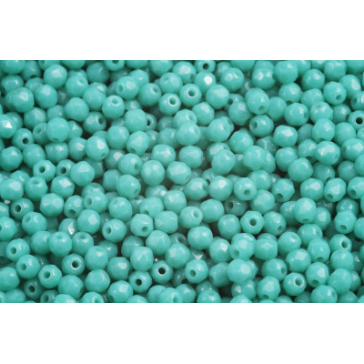 Fire Polished Beads 3mm Turquoise Green 63130 | Czech Glass