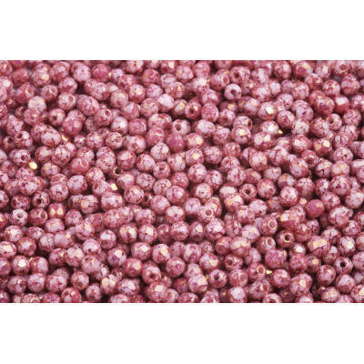 Fire Polished Beads 3mm White Violet Terracotta 02010/15496