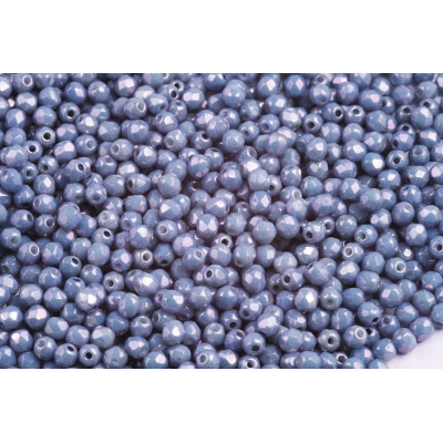 Fire Polished Beads 3mm Alabaster Blue Luster 14464 | Rutkovsky