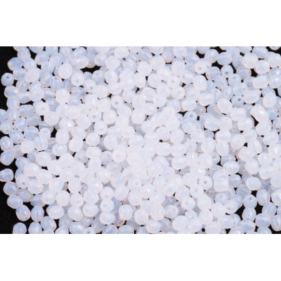 Fire Polished Beads 3mm White Alabaster 02010 | Czech Glass