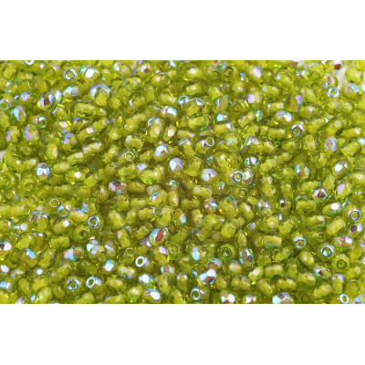 Fire Polished Beads 3mm Olivine AB 50230/28701 | Czech Glass