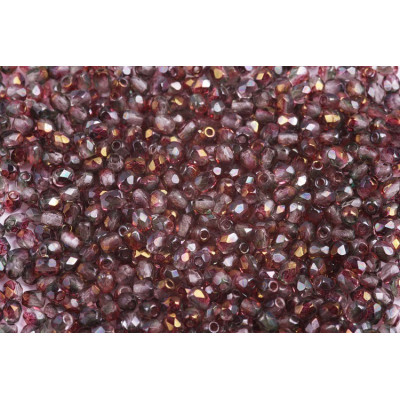 Fire Polished Beads 3mm Crystal Pink Luster 00030/91001 | Rutkovsky