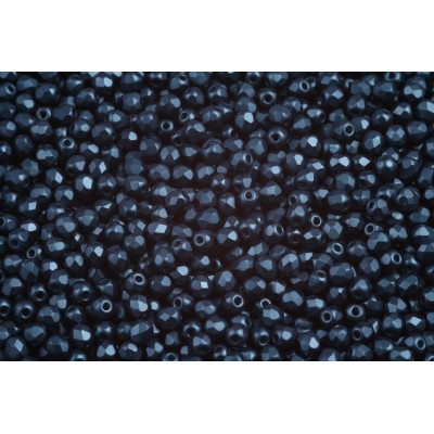 Fire Polished Beads 3mm Matte Black 02010/25033 | Czech Glass