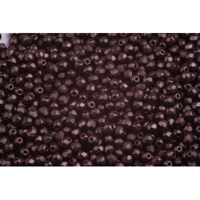 Fire Polished Beads 3mm Pastel Dark Brown Bronze 02010/25036