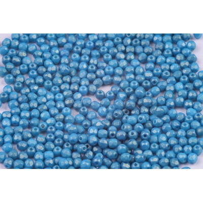 Fire Polished Beads 3mm Gold Shine Cornflower Blue 24108 | Rutkovsky