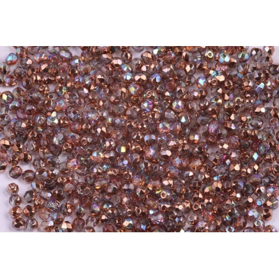 Fire Polished Beads 3mm Crystal Copper Rainbow 98533 | Glass Beads