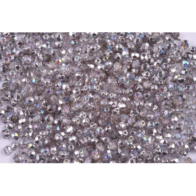 Fire Polished Beads 3mm Crystal Silver Rainbow 00030/98530