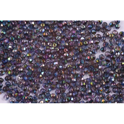 Fire Polished Beads 3mm Magic Blue Pink 95100 | Rutkovsky Glass