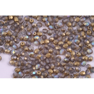 Czech Fire Polished Beads 3mm Matte Golden Rainbow 00030 | 90pcs