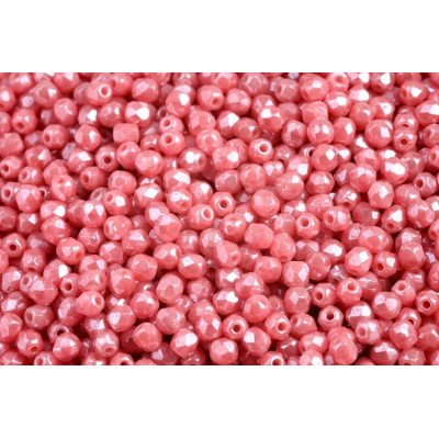 Fire Polished Beads 3mm Carnation Pink Luster 73030 | Glass Beads
