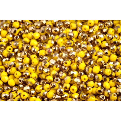 Fire Polished Beads 3mm Limon Amber Gold 83120 | Czech Glass