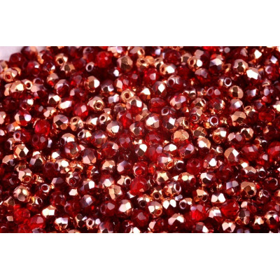 Perline Mezzi Cristalli 3mm Ruby Capri Gold 90080/27101