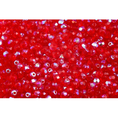 Fire Polished Beads 3mm Ruby AB 90080/28701 | Czech Glass