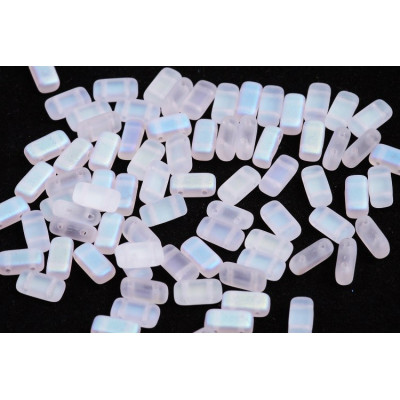 Bricks Beads 4x8 mm N. 4 CRYSTAL AB MAT