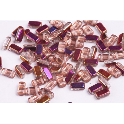 Bricks Beads 4x8 mm N. 8 CRYSTAL, TRANSPARENT, SLIPERIT, HALF