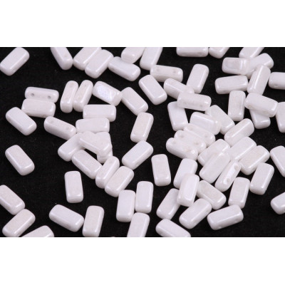 Bricks Beads 4x8 mm N. 16 WHITE LUSTER