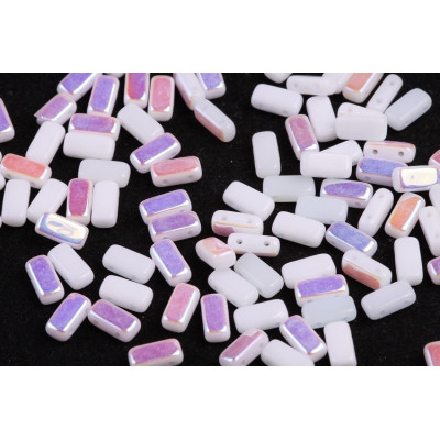 Bricks Beads 4x8 mm N. 18 WHITE ALABASTER AB