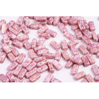 Bricks Beads 4x8 mm N. 20 White Teracotta Purple