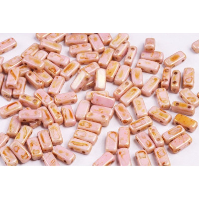 Bricks Beads 4x8 mm N. 22 WHITE RED