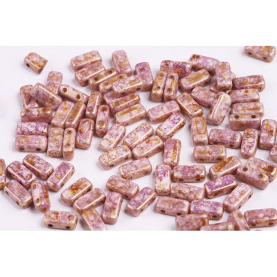 Bricks Beads 4x8 mm N. 23 WHITE SENEGAL PURPLE