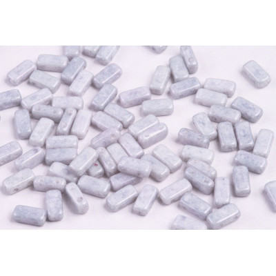 Bricks Beads 4x8 mm N. 25 White Teracotta Blue