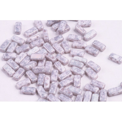 Bricks Beads 4x8 mm N. 26 WHITE ALABASTER TERRACOTTA COPPER