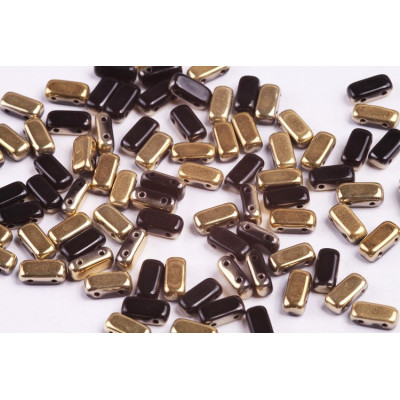 Bricks Beads 4x8 mm N. 32 JET AMBER