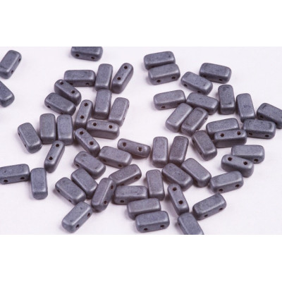 Bricks Beads 4x8 mm N. 39 JET HEMATITE MAT