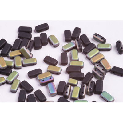 Bricks Beads 4x8 mm N. 42 JET VITRAIL MAT