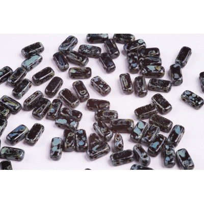 Bricks Beads 4x8 mm N. 44 JET TRAVERTIN