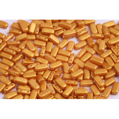 Bricks Beads 4x8 mm N. 45 GOLD SHINE YELLOW SUN