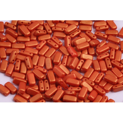 Bricks Beads 4x8 mm N. 47 GOLD SHINE ORANGE