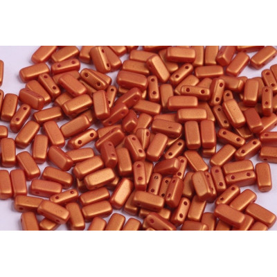 Bricks Beads 4x8 mm N. 48 GOLD SHINE BRICK RED
