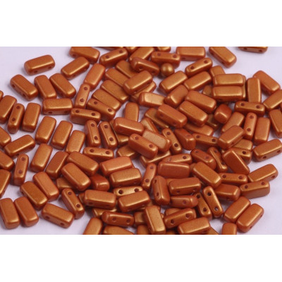 Bricks Beads 4x8 mm N. 49 GOLD SHINE BROWNISH RED