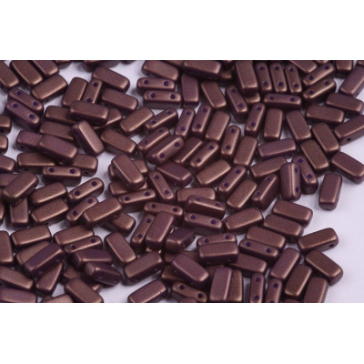 Bricks Beads 4x8 mm N. 51 GOLD SHINE SADDLE BROWN