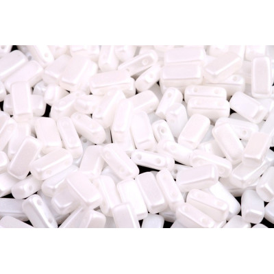Bricks Beads 4x8 mm N. 57 PASTEL SNOW WHITE