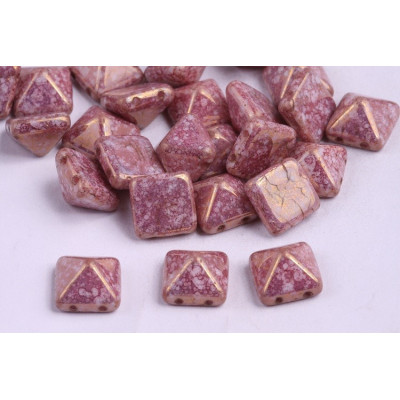 Pyramid Beads N. 20 WHITE ALABASTER VIOLET TERRACOTTA