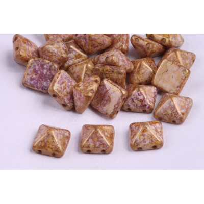 Pyramid Beads N. 23 WHITE ALABASTER, PINK TERRACOTTA