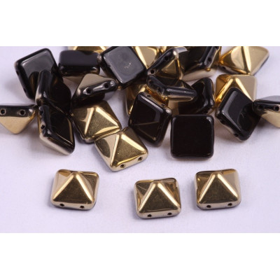 Pyramid Stud Beads 12x12mm N. 31 JET AMBER