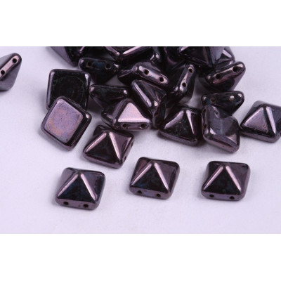 Pyramid Stud Beads 12x12mm N. 35 JET PICASSO BLUE
