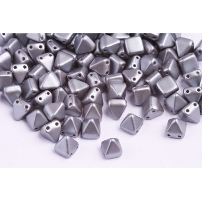 Pyramid Beads N. 66 PASTEL LIGHT GREY/SILVER