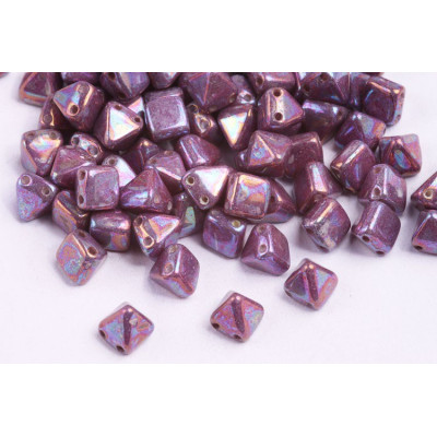 Pyramid Stud Beads 6x6mm N. 73 WHITE ALABASTER IRIS