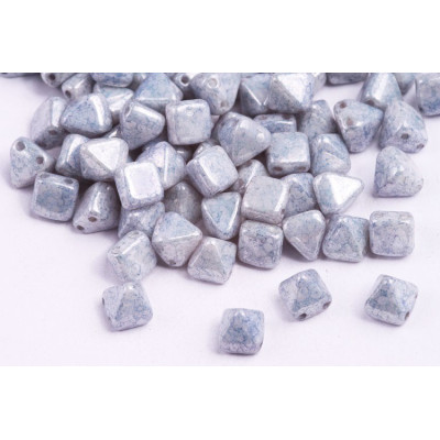 Pyramid Stud Beads 6x6mm N. 76 BLUE TERRACOTTA