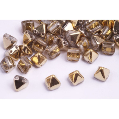 Pyramid Stud Beads 6x6mm N. 78 CRYSTAL AMBER